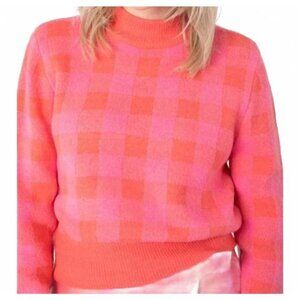 Sincerely Ours cCheckmate Sweater in Coral Size Medium